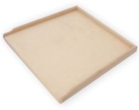 KADAX Houten bakplank, robuuste bakplank voor pizza, peperkoek, pasta, plankjes met aanslaglijsten tegen wegglijden, deegplank, pastplank (56 x 48,5 cm)