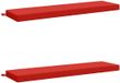 vidaXL Coussins de banc SOEST 2 pièces 100% Polyester Rouge 140 x 40 x 8 cm