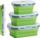 Boîte de conservation hermétique de 500 ml, boîte de rangement pliable en silicone, boîte à pain en silicone, boîte hermétique en silicone, vert