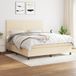 Maison Exclusive - Sommier à lattes de lit avec matelas Crème 160x200 cm Tissu