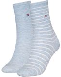 Tommy Hilfiger Damessokken Small Stripe 2-Pack Light Blue