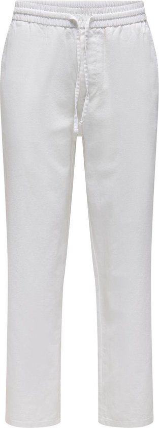 ONLY & SONS ONSSINUS LOOSE 0007 COT LIN PANT - Heren - Wit - Loose Fit - Katoen/Linnen