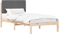 vidaXL Bedframe met Gevoerde Hoofdbord Donkergrijs 80 x 200 cm