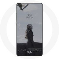 Maniacase Hoesje voor Huawei P8 Game of Thrones Seizoen 8 Daenerys Targaryen Vuur en Bloed De IJzeren Troon Grijs Logo