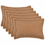 vidaXL - Kussensloop - 6 stuks - Houten - Beige - 50 x 75 cm - Bouclé