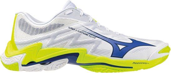 Mizuno Wave Lightning Elite Indoorschoenen Senior Wit/Geel/Blauw Maat 42.5