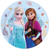 Disney Frozen Borden - 23 cm - 8 stuks - Papieren Borden - Idyllic Wonder - Blauw