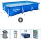 Bestway Rechthoekig Steel Pro Zwembad - 300 x 201 x 66 cm - Blauw - Inclusief Pomp - Filter - Solarzeil