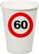 Merkloos / Sans marque Espa Nv Verjaardagsfeest leeftijd bekertjes - 60 jaar - 24x stuks - papier - thema leeftijd stopbord