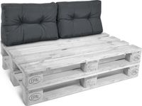 Beautissu Style – 2-delig Palletkussen Rugkissen Graphiet Grijs 60x40 cm
