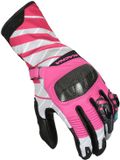 Macna Krown geperforeerde Dames Motorfiets Handschoenen Zwart/felroze XS