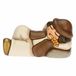 THUN Berger endormi en céramique, décoré à la main, couleur Blanc, ligne crèche classique, décoration de Noël, 8,3 x 3,9 x 5 cm h