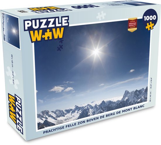 MuchoWow Puzzel felle zon boven de berg de Mont Blanc - Legpuzzel - Puzzel 1000 stukjes volwassenen