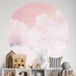Sticker Mural Rond / Cercle Enfants - Ciel Rose - Diamètre 90 Cm - Adhésif + Protection Brillante