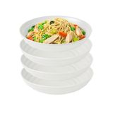 Plasticforte Rond bord/camping - 4x - diep bord - D19 x H4.5 cm - creme wit - kunststof - soepborden - onbreekbaar servies