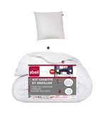 Abeil Set met gematigde dekbedden 140 x 200 cm en 1 hoofdkussen, 60 x 60 cm, wit
