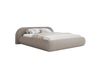 Lit rembourré 160x200, bouclé, gris beige