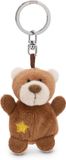 Sleutelhanger Wan GmbH Sleutelhanger Beer - Knuffel Hanger - Tas Decoratie - Met Ster Symbool - 5 cm - Bruin