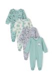 Minoti baby pyjama 4-pack met dinosaurusprint - 100% katoen - groen