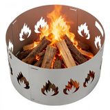 Merkloos / Sans marque TRUEFLASH SAS Vonkenvanger, modulaire zilveren vuurkorfbescherming, voorzien van handgrepen, verstelbaar van 70 tot 75 cm diameter