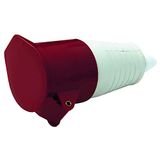 Electraline 80851 industriële vrouwelijke stekker, IEC, 16A, 3P+T, 380V, IP44, rood