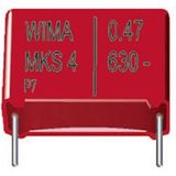 Wima MKS4J031005B00KSSD - Rouge - Condensateur fixe - Film - Volume - DC - 100 nF