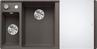 Blanco Silgranit spoelbak, 990x500 mm, met afvoerbediening en toebehoren, InFino, grijs