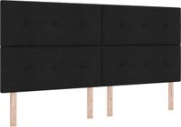 vidaXL Boxspringbed met matras, zwart, 200 x 200 cm, stof