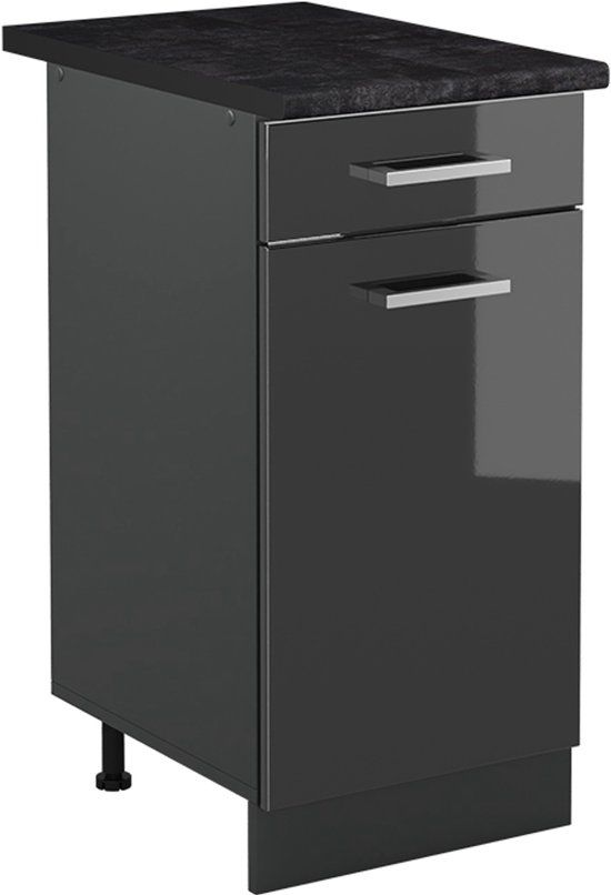 Vicco Keukenonderkast R-Line, Antraciet Hoogglans/Antraciet, 40 cm