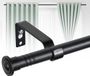 Icecat Tringle à rideaux extensible - Noir mat - 76-188 cm