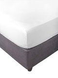 Miracle Home. Hoeslaken, 100% geborstelde microvezel, verstelbaar, elastisch en anti-peeling, 150 x 200 cm, bed 150 cm, wit