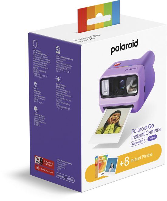 Polaroid Go Gen 3 Purple + Color Film Bundle - 8 Photos
