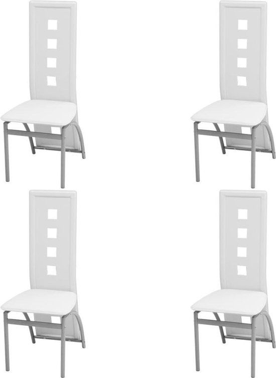 vidaXL Eetkamerstoelen 4 stuks kunstleer wit