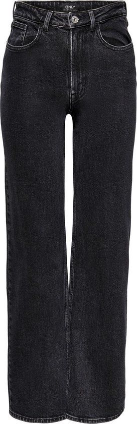 ONLY ONLJUICY LIFE HW WIDE LEG REA244 NOOS Dames Jeans - Zwart - Maat 28 X L32