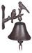 Sonnette Fonte - Sonnette de jardin - Design oiseau - Marron - Résistant aux intempéries