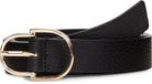 Tommy Hilfiger Leren Riem Double Loop Zwart Unisex Herfst/Winter