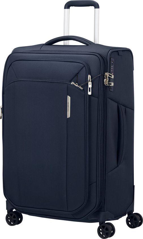 Samsonite Respark Spinner (4wielen) 67cm - Midnight Blue - Softcase - TSA cijferslot - 92 l