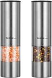 Haorui Luxe Peper- en Zoutmolenset - Inox, Staal, Kunststof, Keramiek - Zilver - 18 cm - 2 stuks