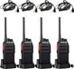 Retevis RT24V Freenet émetteur, 6 canaux, émetteur sans licence, radio avec casque et station de charge USB, émetteur rechargeable pour usage scolaire (4 pièces, noir)
