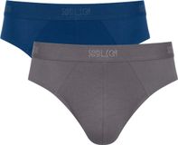Sloggi SLG Base Brief C2P Heren Onderbroek - Grijs/Blauw - Maat L (2 stuks)