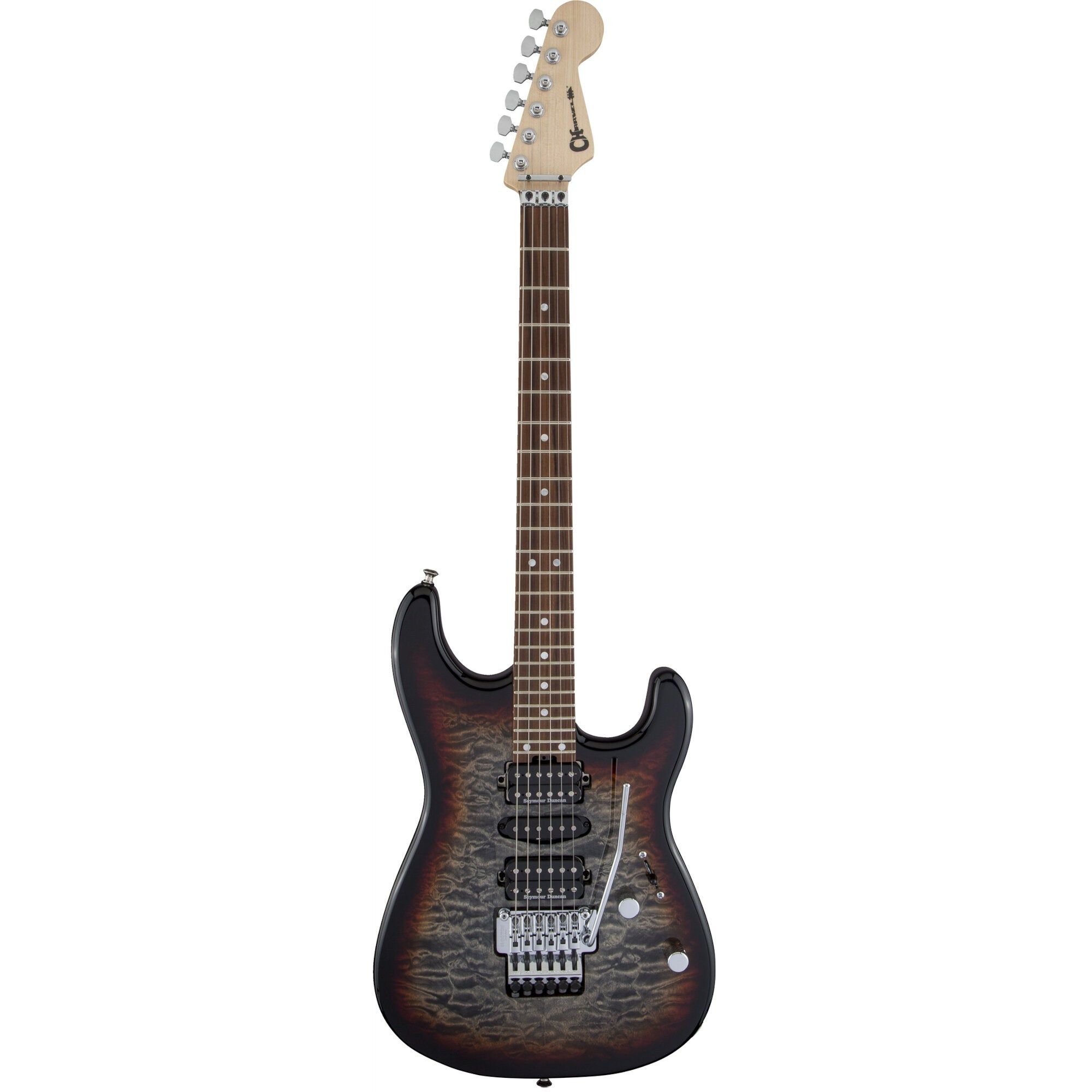 Charvel MJ San Dimas Style 1 HSH FR PF QM PF Midnight Glow Electric Guitar with Hardshell Gigbag