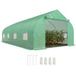 Mobliva Serre D'Environ 6 X 3 X 2 M, Serre En Aluminium Avec Porte Enroulable, Porte Zippée, 8 Fenêtres En Filet, Poteaux De Support