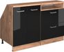 Vicco Rion Kastenset voor schuine wand – 120 cm Set van 2 kastrompen 60 cm diepte Zwart hoogglans