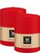Wiedemann Cilinderkaars/stompkaars groot - 2x - rood - 15 x 10 cm - 113 branduren