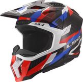 LS2 MX703 X-Force Phantom Motocrosshelm - Wit/blauw/rood - XXXL