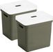Sunware Sigma Home Opbergboxen met Deksel - 2 Stuks - 25 Litres - Vert foncé - Plastique - 35 x 25 x 36 cm
