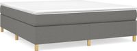 vidaXL Boxspring met matras stof donkergrijs 160x200 cm