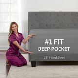 Kingsize hoeslaken met diepe hoeken - grijs