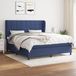 vidaXL Boxspringbed met matras, stof, blauw, 180x200 cm