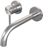 Brauer Brushed Edition Inbouw Wastafelmengkraan met Gebogen Uitloop en Rozetten Model A2 RVS Geborsteld PVD